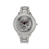 Leopard Design Rhinestone Decorated Watch