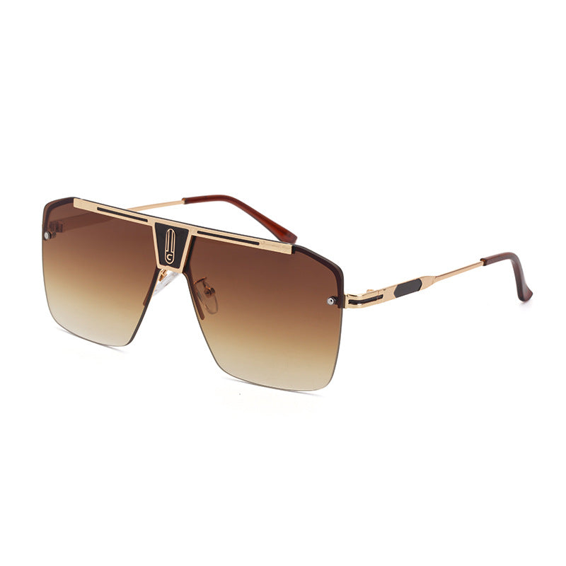 Gradient Semi-Rimless Wrap Around Sunglasses