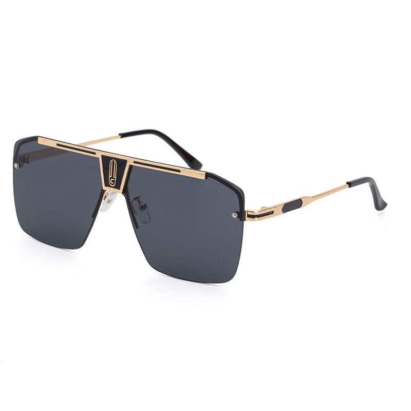 Gradient Semi-Rimless Wrap Around Sunglasses