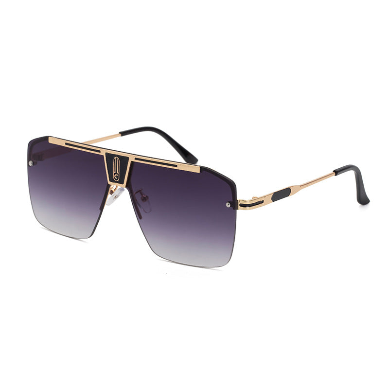 Gradient Semi-Rimless Wrap Around Sunglasses