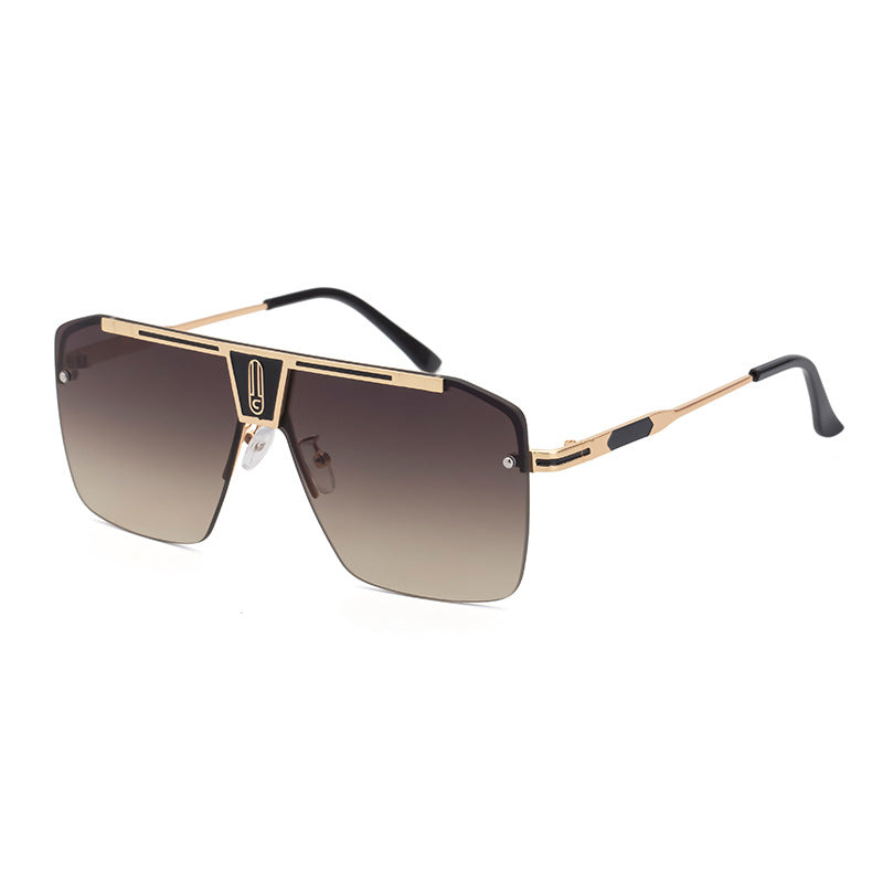 Gradient Semi-Rimless Wrap Around Sunglasses
