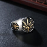 Cincin baja stainless daun rami kasual