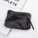 Retro Coin Purse PU Leather Zipper Wallet