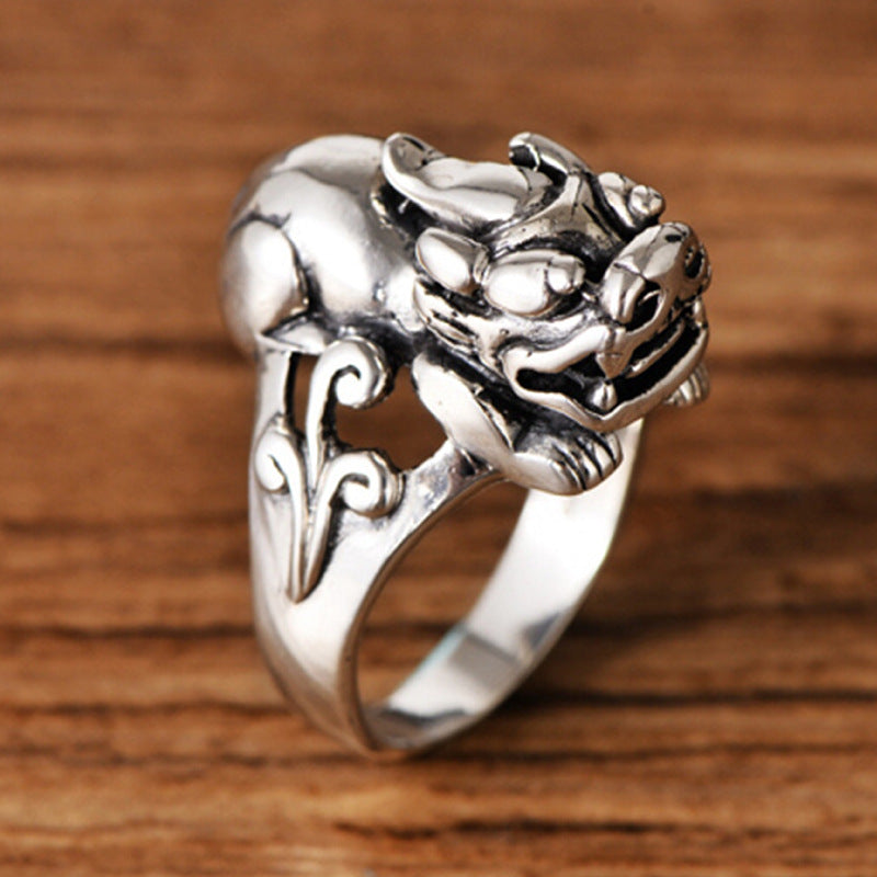 Retro Dragon Design Rague en acier inoxydable