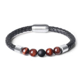 Natural Stone Woven Leather Bracelet