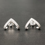 Simple Carved Triangle Earrings