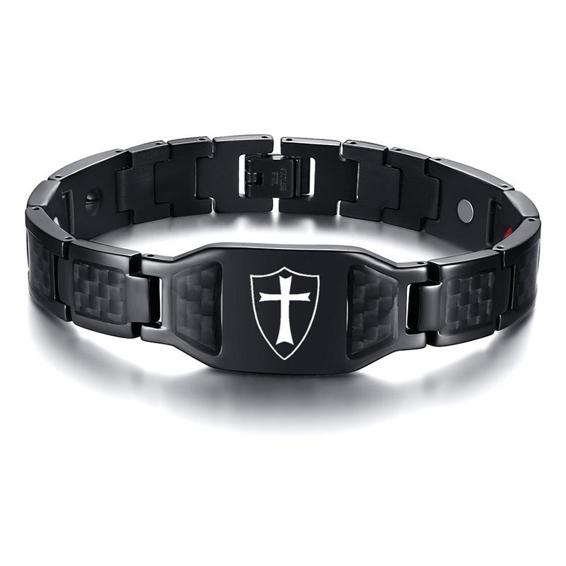 Bracelet aimant en carbone en titane franc-maçon