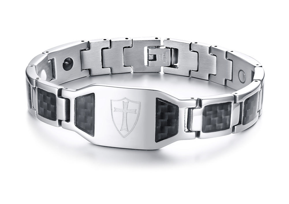 Freemason Titanium Carbon Magnet Bracelet