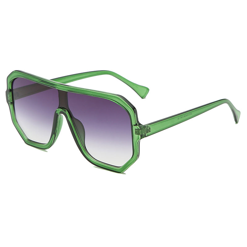 Gafas de sol retro de gran tamaño con montura grande de policarbonato