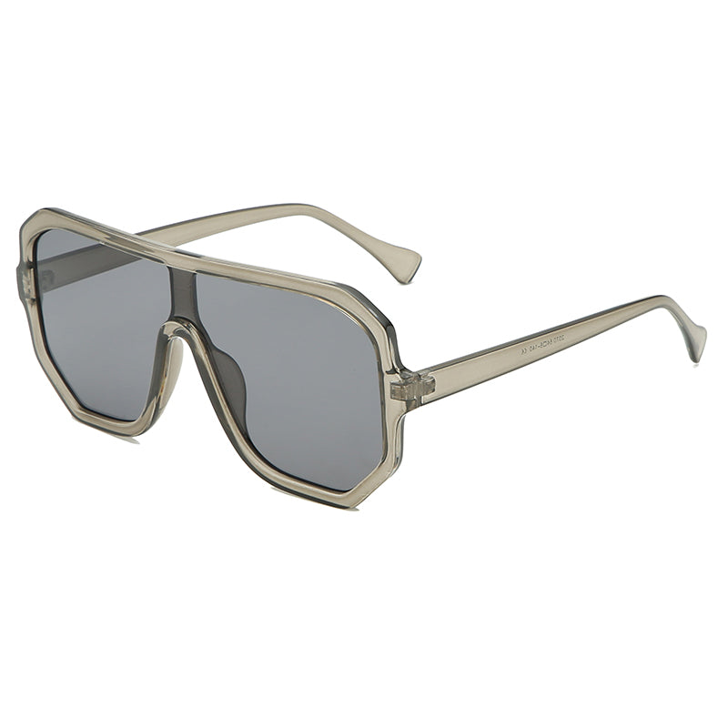 Gafas de sol retro de gran tamaño con montura grande de policarbonato