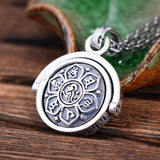 Rotating Six-Word Mantra Sterling Silver Necklace