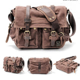 Canvas Leather Men's Messenger Bag