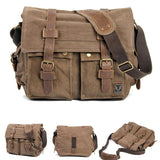 Canvas Leather Men's Messenger Bag