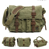 Canvas Leather Men's Messenger Bag