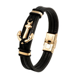 Anchor Buckle Multilayer Braided Leather Bracelet
