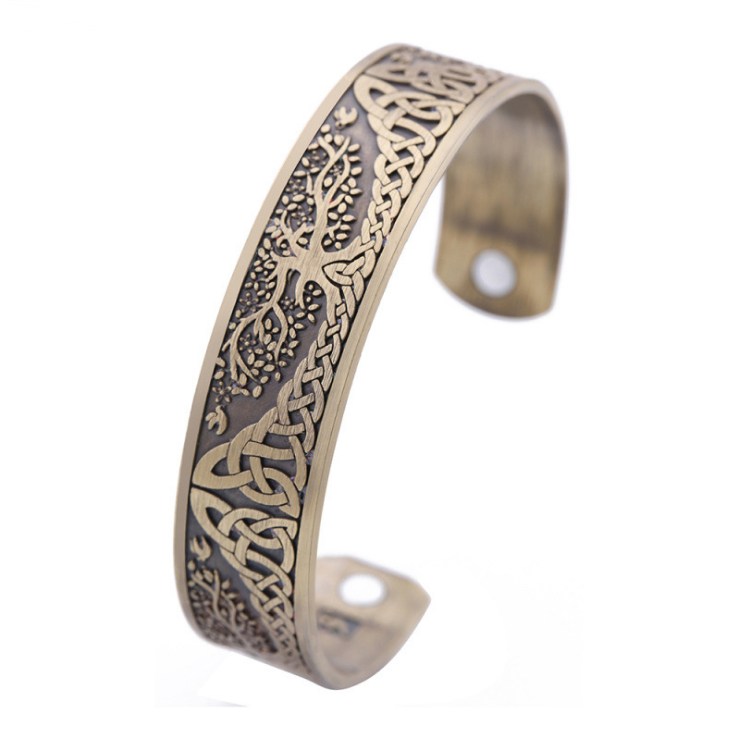 Geometric Tree life Design Alloy Cuff Bracelet