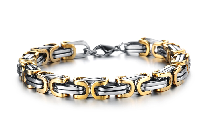 18k Plated Gold Double Layer Chain Bracelet