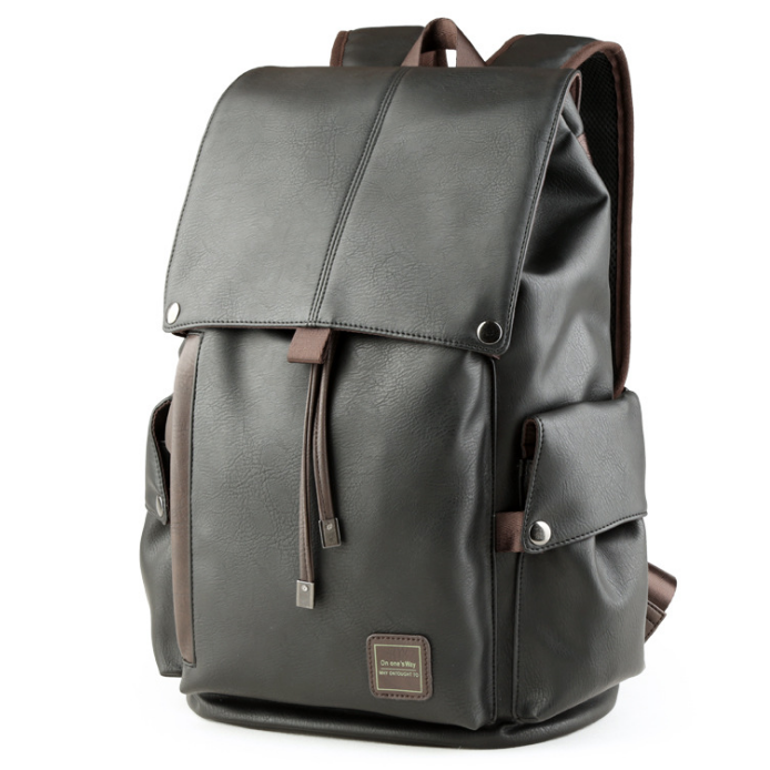 Dua saku samping ransel kulit pu