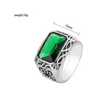 Retro Square Green-Emerald Gemstone Ring