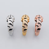 Tiger Head Style Cuff Ring