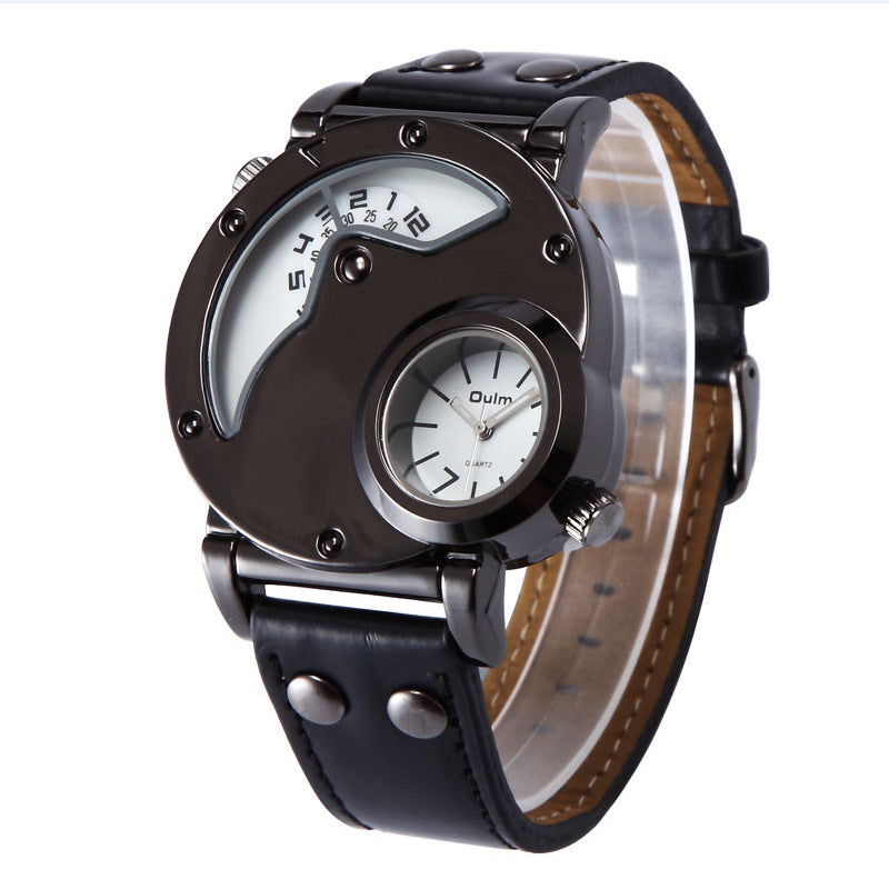 Reloj casual de cuarzo con zona horaria dual