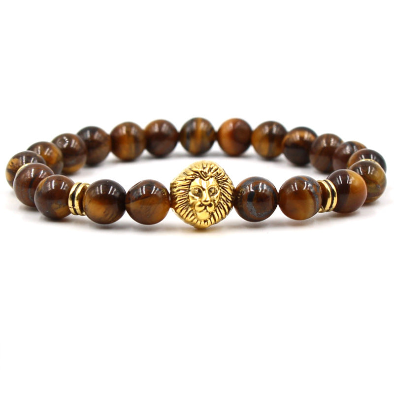 Pulsera de cuentas de piedra de león