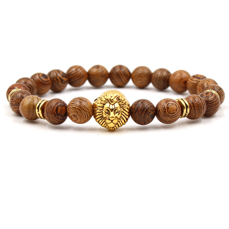 Pulsera de cuentas de piedra de león