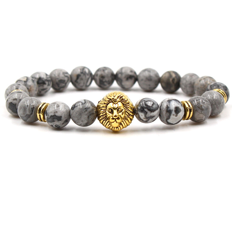 Pulsera de cuentas de piedra de león