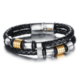 Magnetic Buckle Woven Leather Bracelet