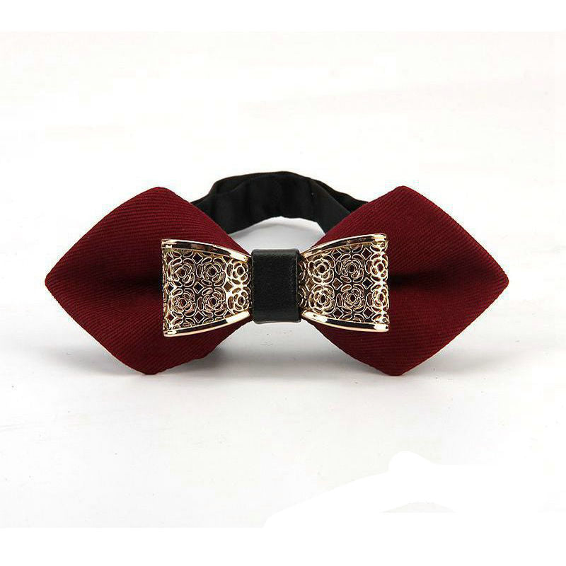 Groom's Alloy Butterfly Pointed Bow Tie