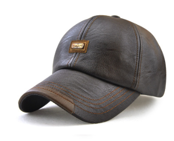 Gorra con insignia de cuero PU sólido