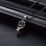 Punk Dragon Flame Leather Rope Necklace