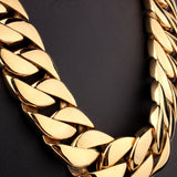 Geometric Whip Chain Golden Necklace