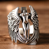 Vintage Headless Guardian Angel Wings Ring