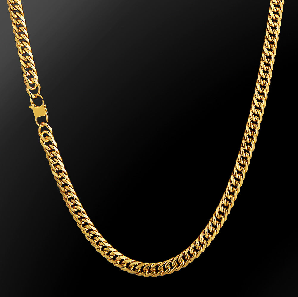 Stainless Steel Curb Chain Necklace