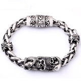 Skull Titanium Steel Twisted Chain Bracelet