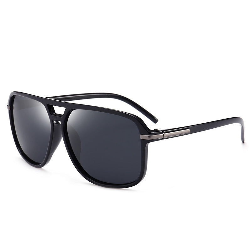 Casual Polarized Lenses Stripped Side Sunglasses