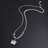 Geometric Square Sterling Silver Chain Necklace