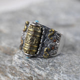Vintage Crafted Six Mantra Silver Ring