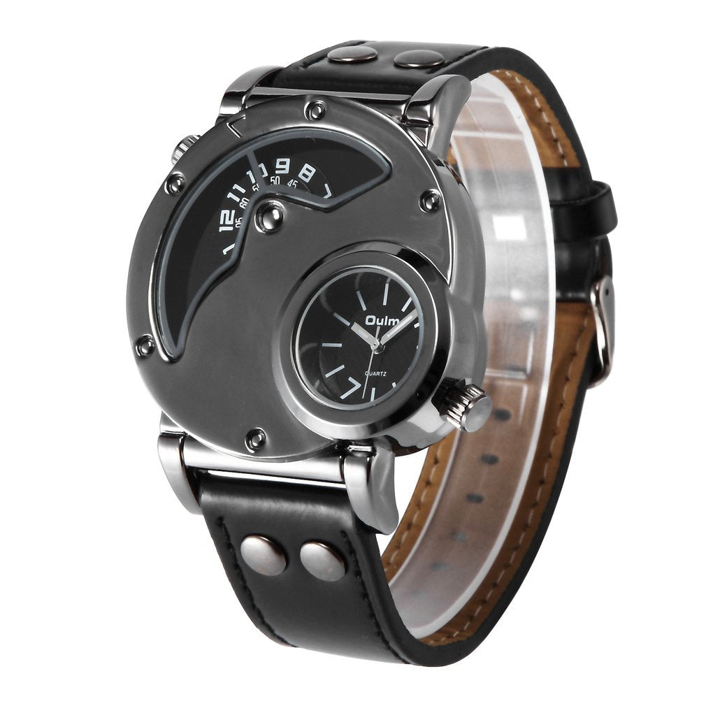 Reloj casual de cuarzo con zona horaria dual