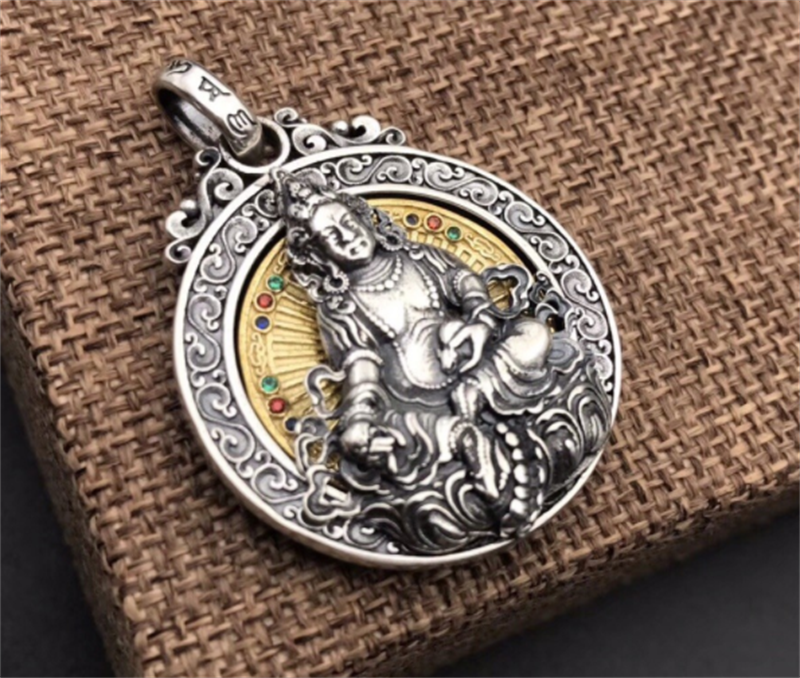 925-Sterling Silver Six-Character Mantra Necklace