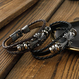 Cross Woven Rope Leather Bracelet