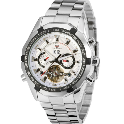 Reloj de vestir mecánico automático de acero inoxidable