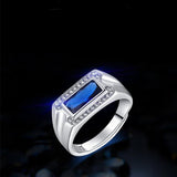 Luxury Blue Gem Silver Ring