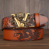 V Dragon Automatic Buckle Leather Belt