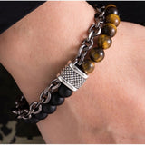 Two-Toned Double Bead Chain Bracelet