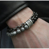 Two-Toned Double Bead Chain Bracelet