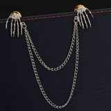 Hand Skeleton Chain Brooch