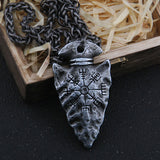 Rune Compass Triangle Pendant Necklace