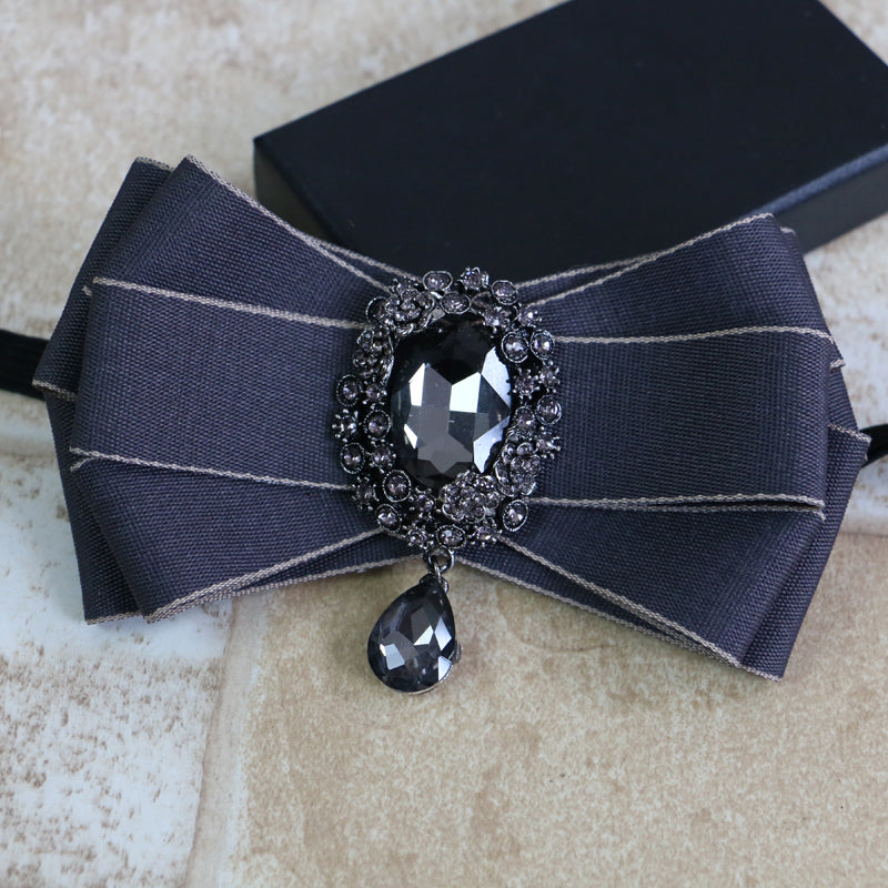 Dangle Rhinestone Applique Bow Tie